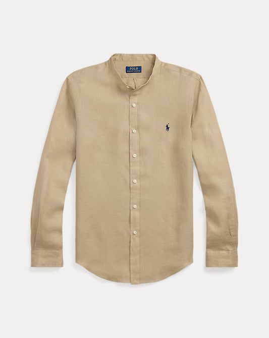 Slim Fit Linen Shirt Coastal Beige