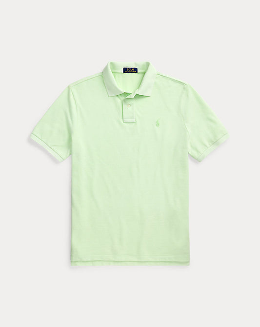 Custom Slim Mineral-Dyed Mesh Polo Shirt Leaf