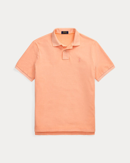 Custom Slim Mineral-Dyed Mesh Polo Shirt Amber