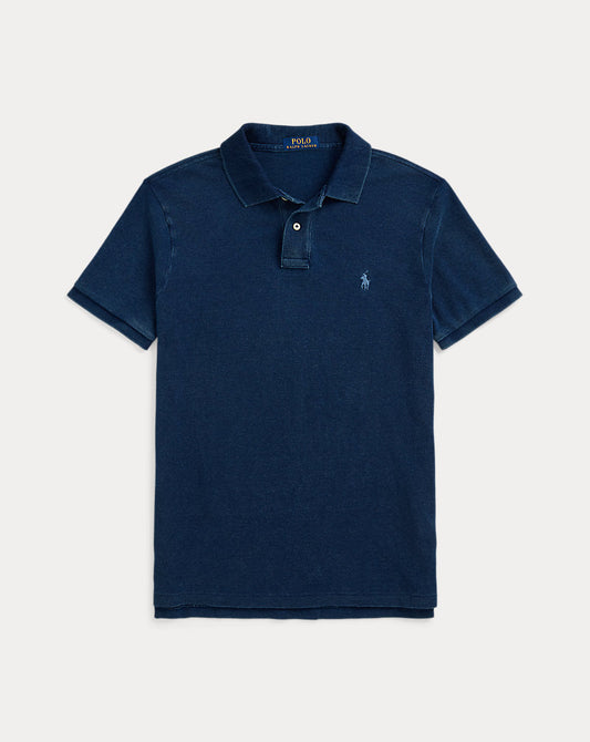 Custom Slim Fit Indigo Mesh Polo Shirt Dark Indigo/c7503