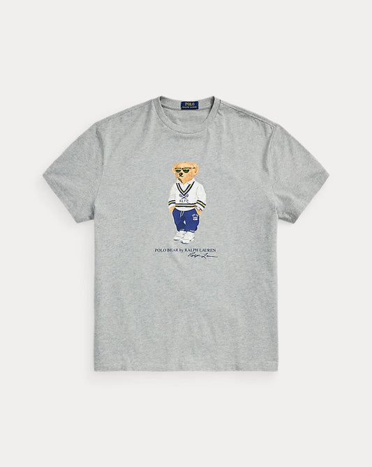 Custom Slim Fit Polo Bear Jersey T-Shirt Heather Heritage Icons