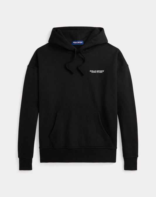 Relaxed Fit Polo Sport Fleece Hoodie Polo Black