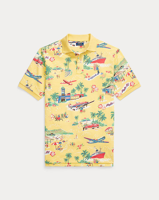 Polo Bear Mesh Polo Shirt Holiday Bear Yellow