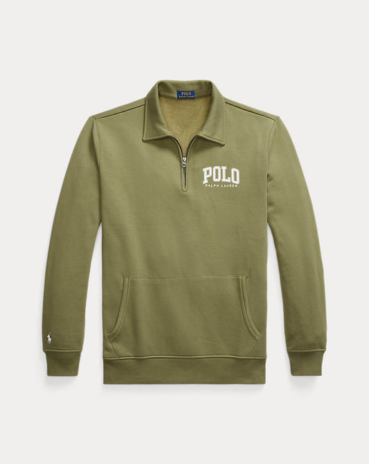 Logo Fleece Collared Sweatshirt Tree Green