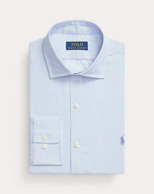 Slim Fit Striped Poplin Shirt Canvas Blue White