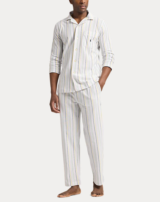 Cotton Mesh Pyjama Set Multi Stripe
