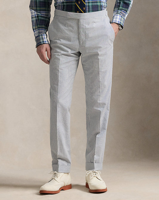 Seersucker Suit Trouser Vintage Blue/Cream