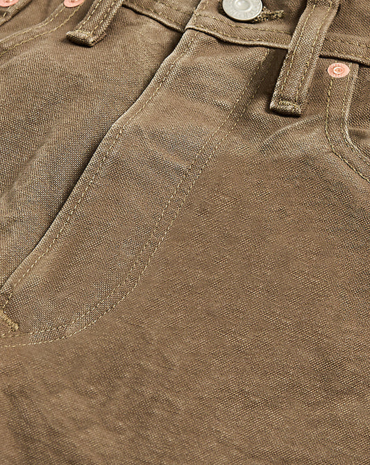 Limited-Edition Straight Canvas Trouser Medium Brown