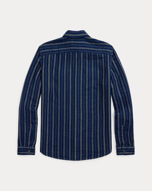 Indigo Striped Double-Faced Workshirt Indigo Stripe/Check