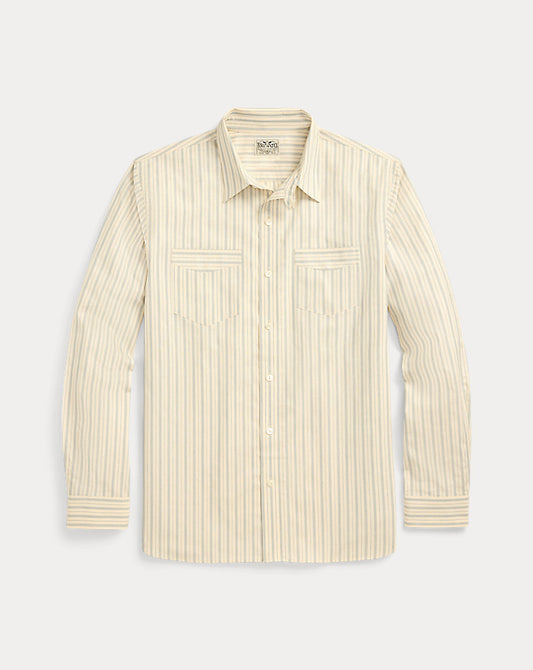 Striped Dobby Shirt Cream/Blue