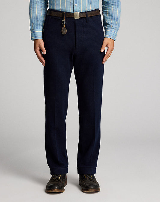 Jacquard-Knit Officer's Trouser Navy Multi