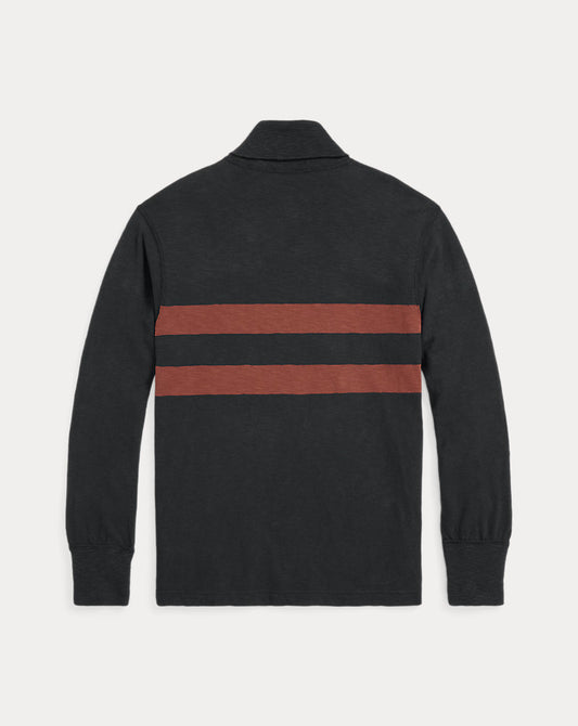 Striped Jersey Roll Neck Navy Multi