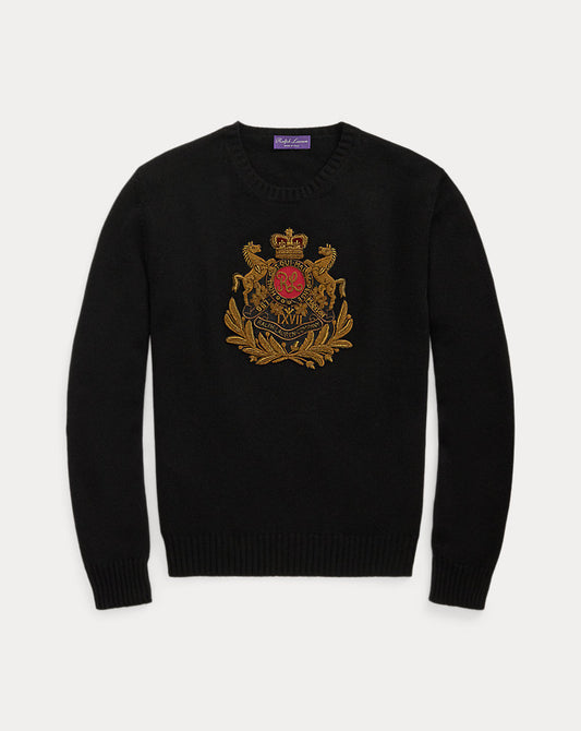 Bullion-Patch Cashmere Jumper Classic Black