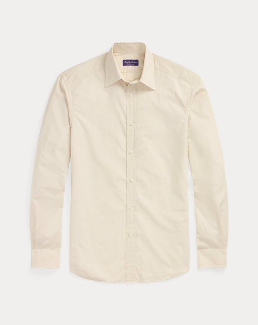 Micro-Tattersall Shirt Tan/White