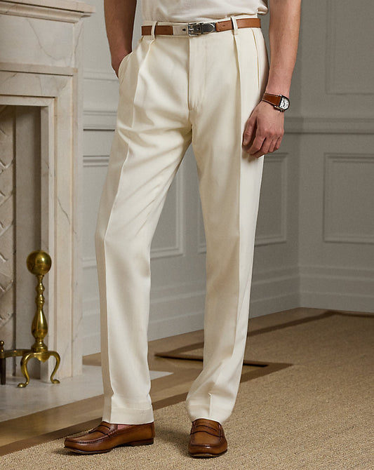 Gregory Handmade Panama-Weave Trouser Classic Cream